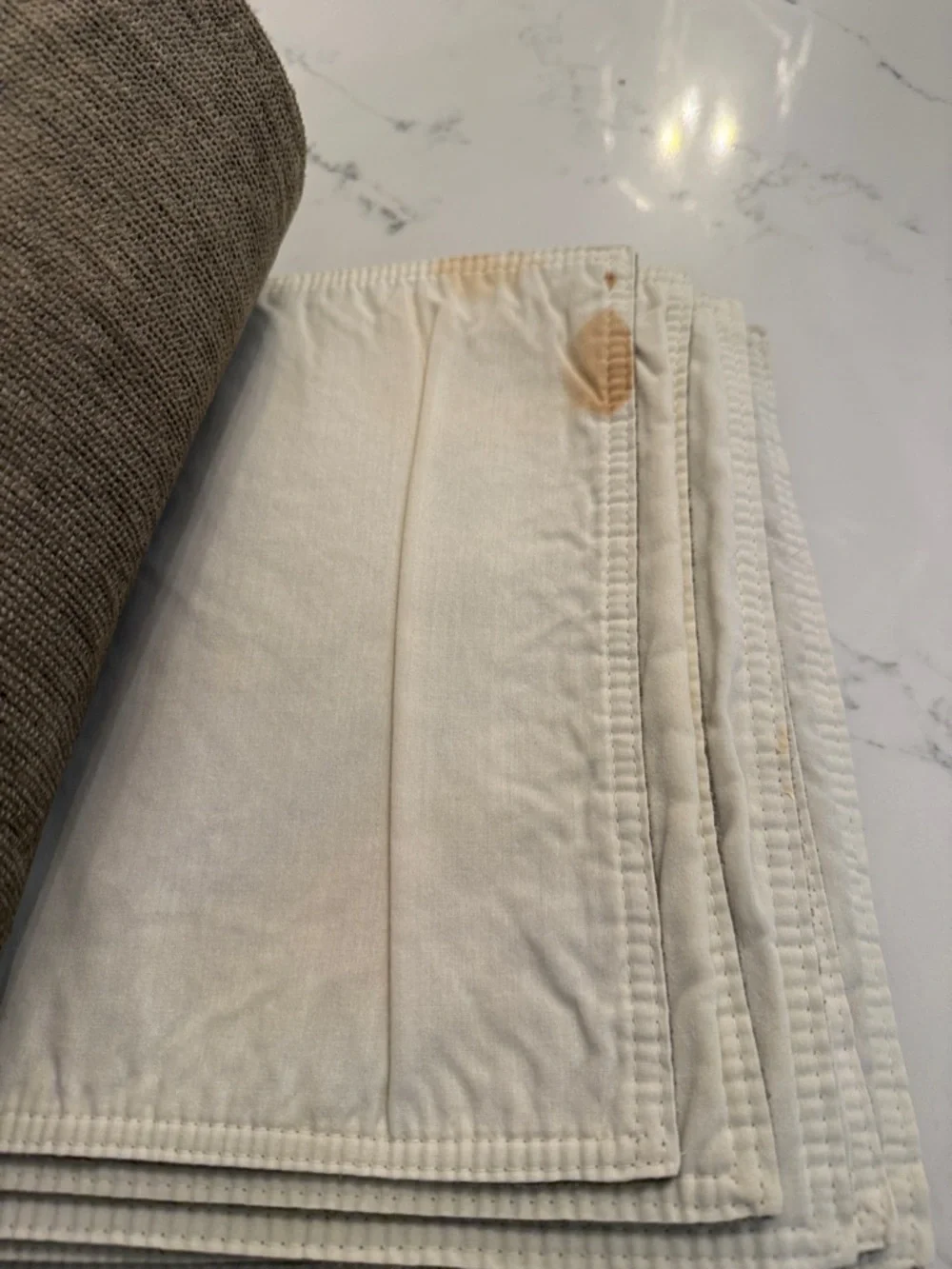 Set of Neutral Beige Linen-Look Placemats